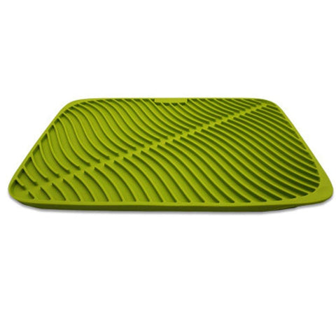 Silicone Drying Mat, Large Dish Mat Vinmax ''17''x''12''Silicone Counter Mat Spoon Rest Non Slip Thick Counter Mat,Dry Faster &Easy Letting The Water Out(Green)