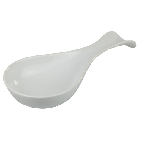 Home Basics SR44262 Ceramic Spoon Rest (White), 10.50" x 4.37" x 1.50"