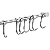 Storage organizer sumnacon pot pan rack with 7 hooks solid stainless steel rail kitchen cookware utensil pot rack hooks hanger 15 inch wall mounted heavy duty kitchenware lid towels storage organizer easy install