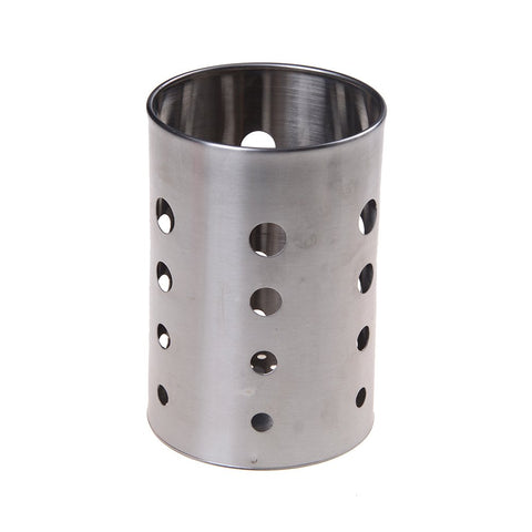 Kitchen Utensil Holder Stainless Steel Circular Hole Tableware Container Flatware Caddy