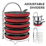 Amazon best decoformax adjustable pan pot organizer rack for cookware 5 tier cookware holder for cabinet worktop storage
