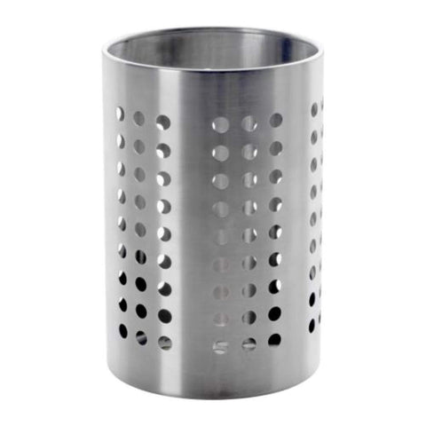 Exclusive chanaksha trading utensil holder utensil container utensil crock flatware caddy brushed stainless steel cookware cutlery utensil holder with drain holes
