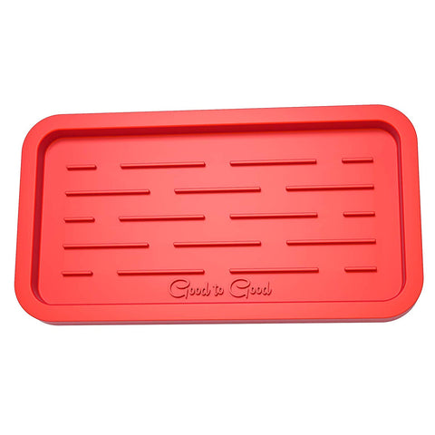 Sponge Holder - Kitchen Sink Organizer - Sink Caddy - Silicone Sink Tray - Soap Holder (Red - Orange)