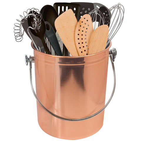 Sorbus Utensil Holder Caddy Crock to Organize Kitchen Tools - Great For Kitchen Accessories and Multi-Purpose – 1 Gallon Capacity (Copper)