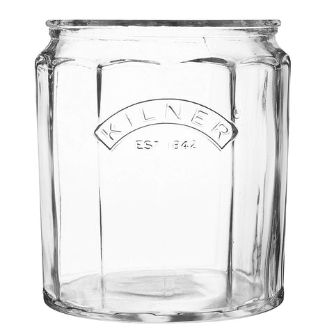 Kilner Facetted Utensil Crock, Sturdy Oversized Glass Caddy with Wide Mouth Organizes All Kitchen Tools in One Place, Vintage Design, 125-Fluid Ounces