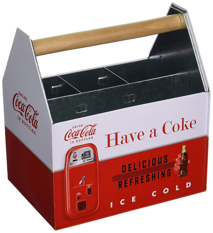 The Tin Box Company 772377-12 Coca Cola Large Galvanized Utensil Holder
